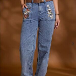 Hot Topic Embroidered over the garden wall jeans